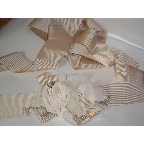 Blush formal belt sash, Quinceanra Sweet 16 prom party bridal wedding belt sash main image 5